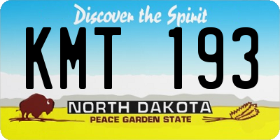 ND license plate KMT193