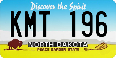 ND license plate KMT196