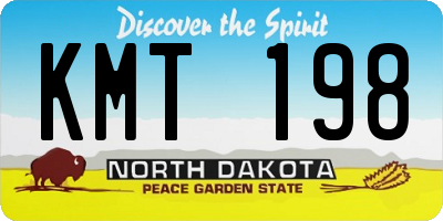 ND license plate KMT198