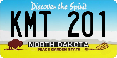 ND license plate KMT201
