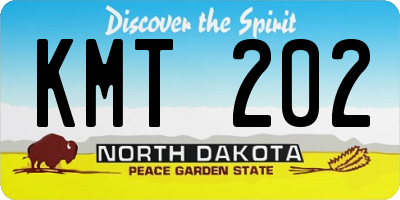 ND license plate KMT202