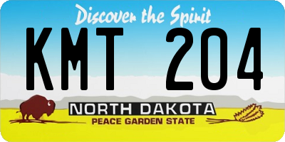 ND license plate KMT204