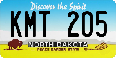 ND license plate KMT205