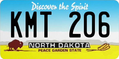 ND license plate KMT206