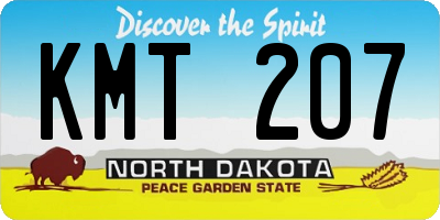 ND license plate KMT207