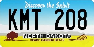 ND license plate KMT208