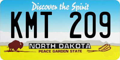 ND license plate KMT209