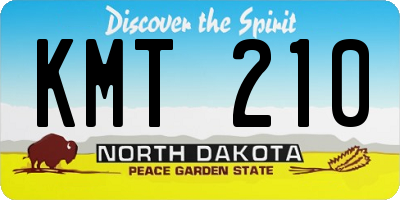 ND license plate KMT210