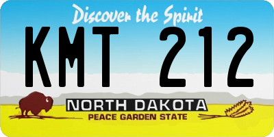 ND license plate KMT212
