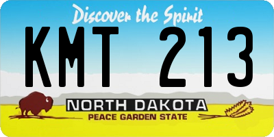 ND license plate KMT213