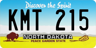 ND license plate KMT215