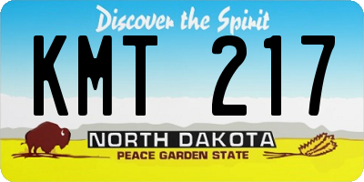 ND license plate KMT217