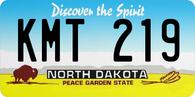 ND license plate KMT219
