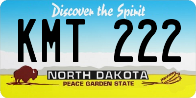 ND license plate KMT222