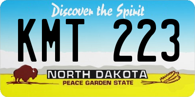 ND license plate KMT223
