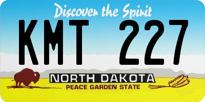 ND license plate KMT227