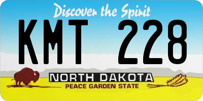 ND license plate KMT228