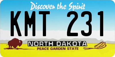ND license plate KMT231