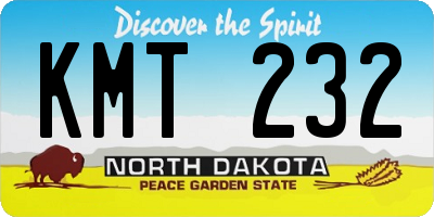 ND license plate KMT232
