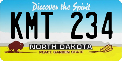 ND license plate KMT234