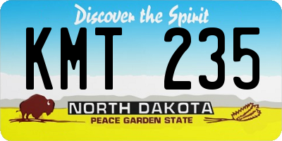 ND license plate KMT235