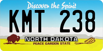 ND license plate KMT238