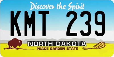 ND license plate KMT239