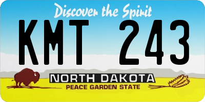 ND license plate KMT243