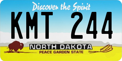 ND license plate KMT244