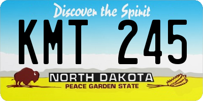 ND license plate KMT245