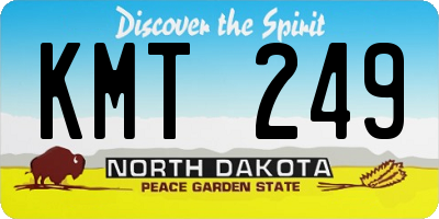 ND license plate KMT249