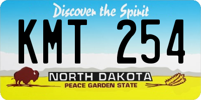 ND license plate KMT254