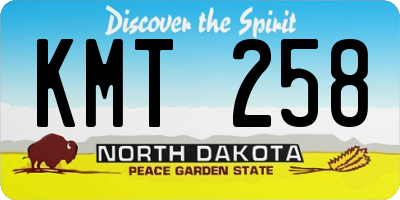 ND license plate KMT258