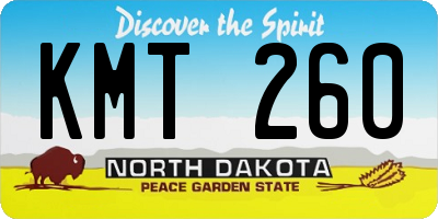 ND license plate KMT260
