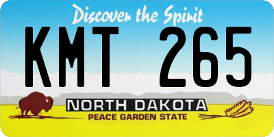 ND license plate KMT265