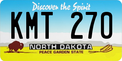 ND license plate KMT270