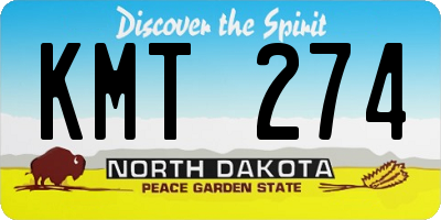 ND license plate KMT274