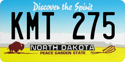 ND license plate KMT275