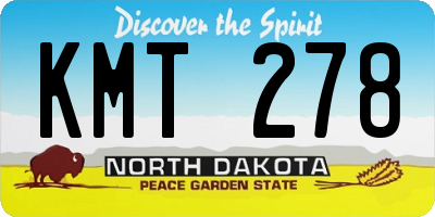 ND license plate KMT278