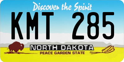 ND license plate KMT285