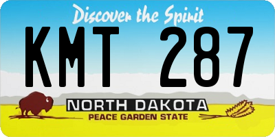 ND license plate KMT287