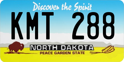 ND license plate KMT288
