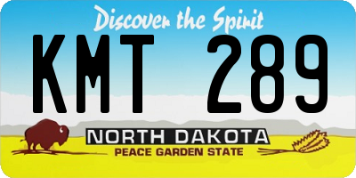 ND license plate KMT289