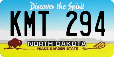ND license plate KMT294