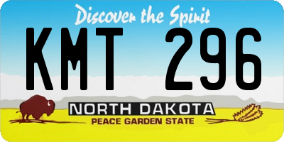 ND license plate KMT296