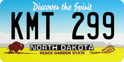 ND license plate KMT299