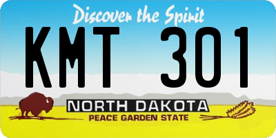ND license plate KMT301
