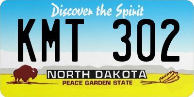 ND license plate KMT302
