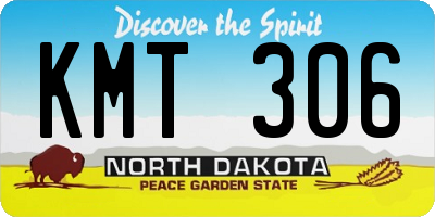 ND license plate KMT306