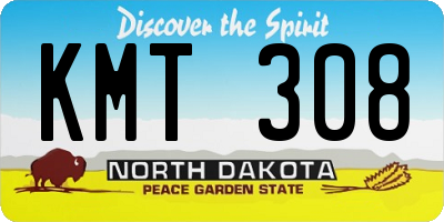 ND license plate KMT308